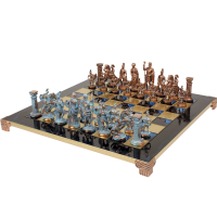Шахматный набор  "Греко-Романский Период", синяя доска 44х44, высота фигурок 9,7 см