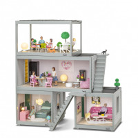 Кукольный домик "Комната 44 см", открытый на 360°, обои в наборе, для кукол 12 см