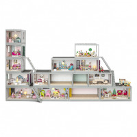 Кукольный домик "Комната 44 см", открытый на 360°, обои в наборе, для кукол 12 см