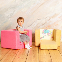 Раскладное бескаркасное (мягкое) детское кресло серии "Дрими", Крошка Лали